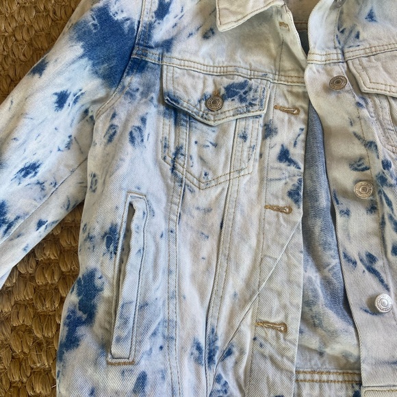 Free People Rumors Denim Jacket Jones Tie Dye Women's Small - Picture 5 of 7